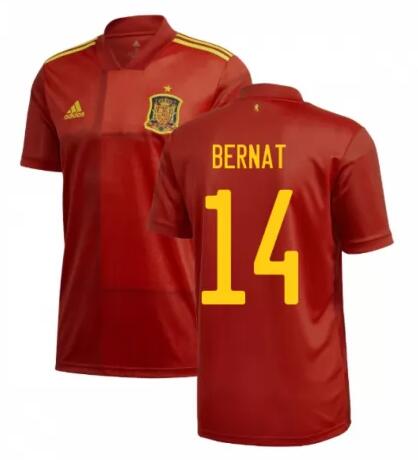 2020 EURO Spain Home Kit Soccer Jersey BERNAT 14